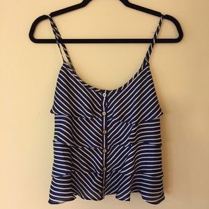 Blue and white stripe tank